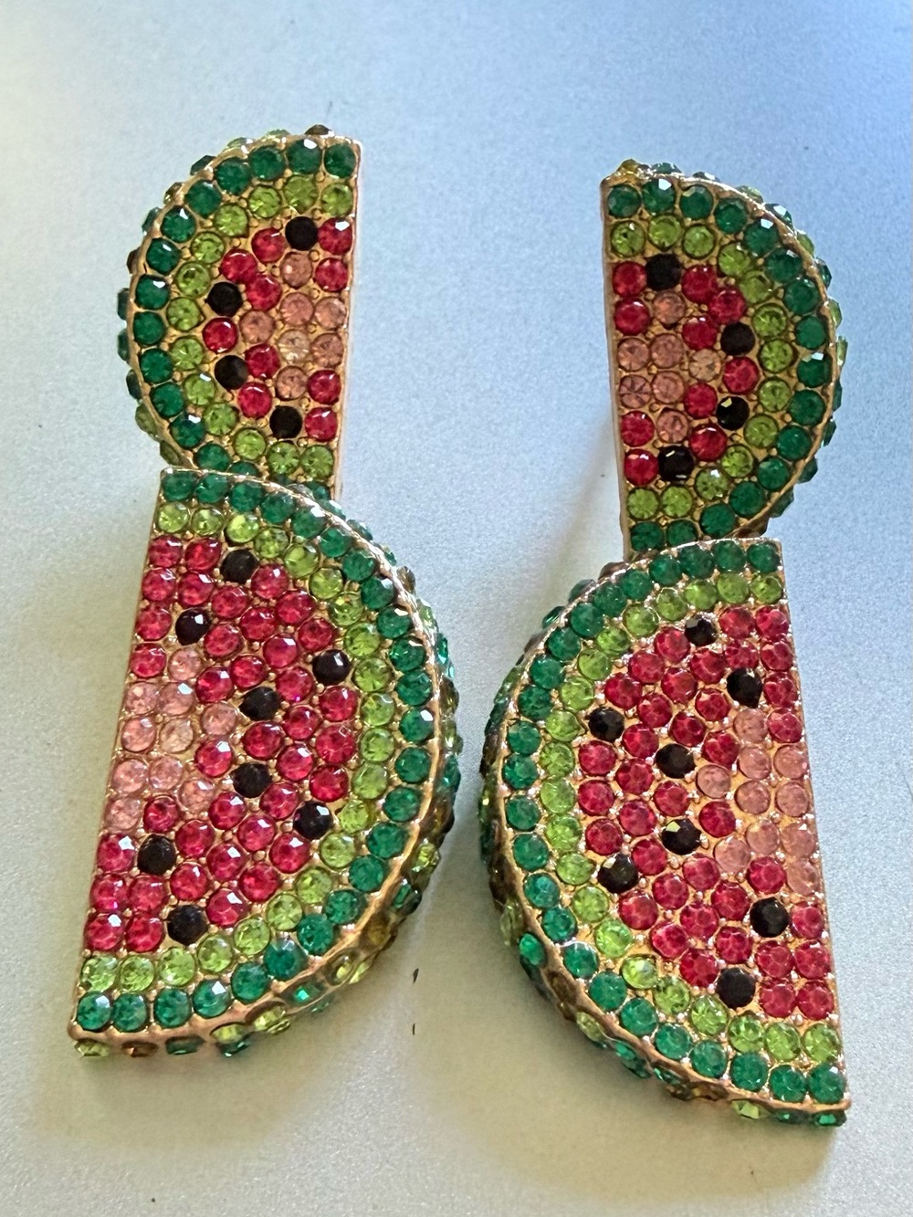 🍉Colorful Crystal Double Watermelon Drop Earrings